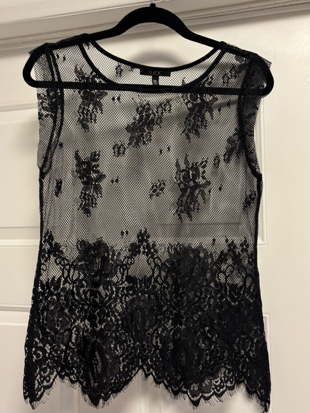 Black Lace Sheer Sleeveless Blouse